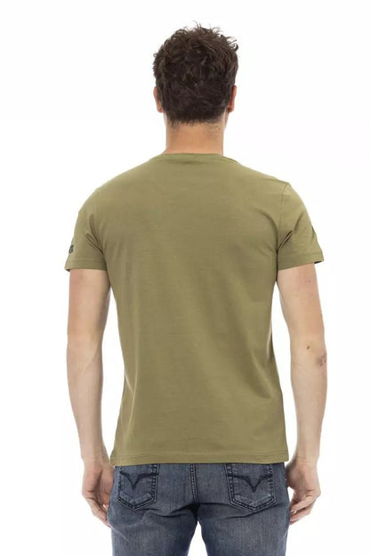 Trussardi Action Casual Green Short Sleeve Graphic Tee