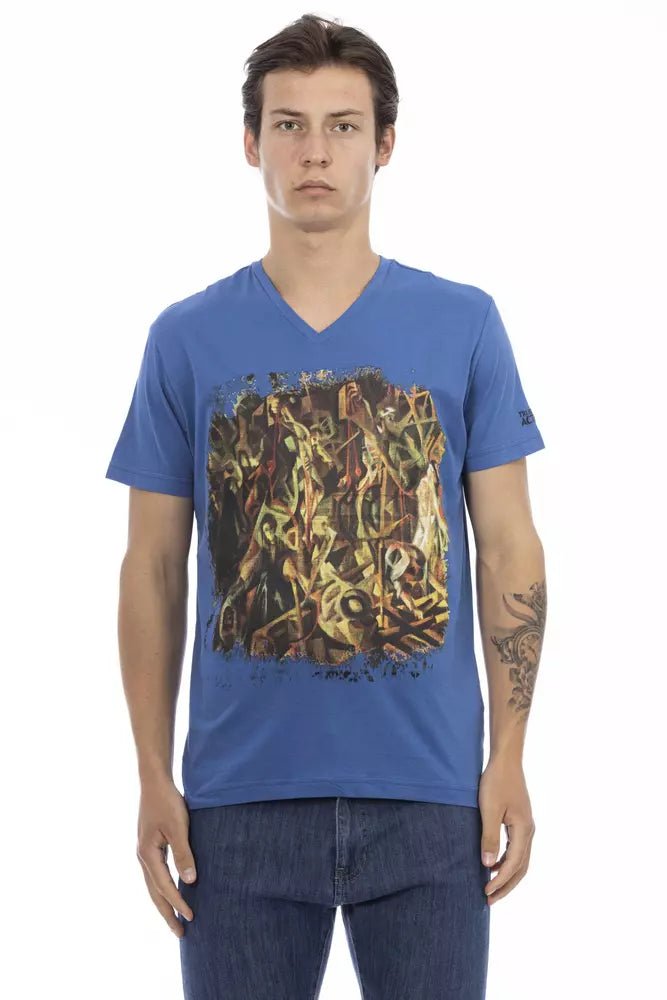 Trussardi Action Chic V-Neck Tee with Front Print