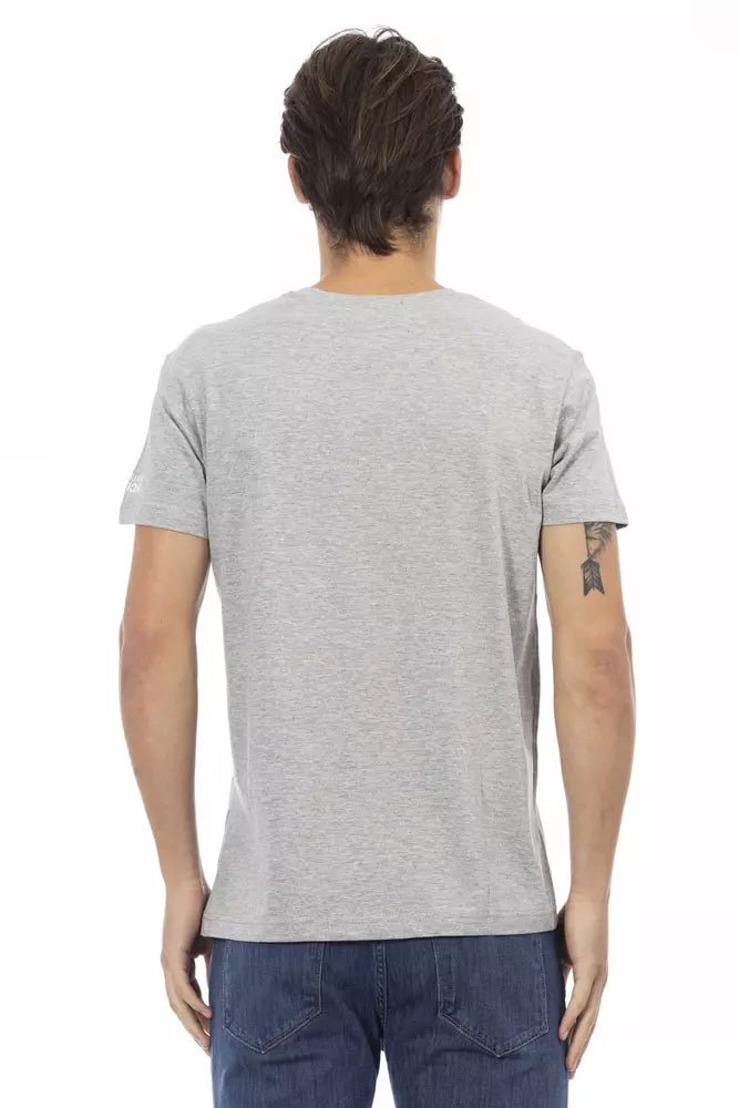 Trussardi Action V-Neck Short Sleeve Tee with Front Print