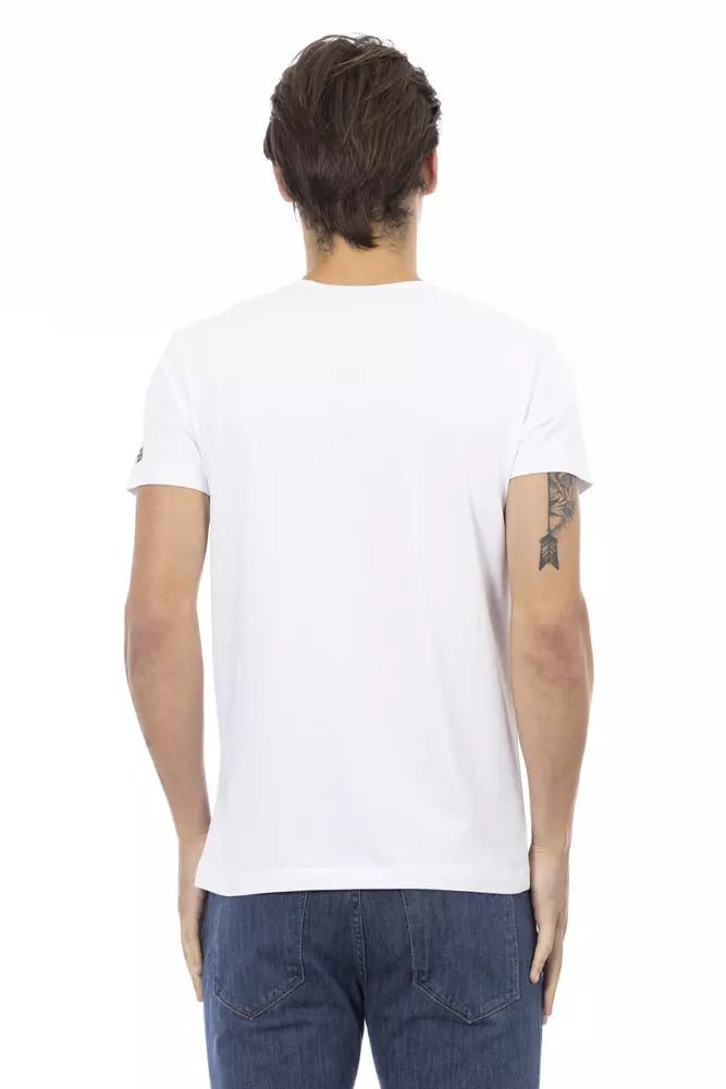 Trussardi Action V-Neck Short Sleeve T-Shirt with Front Print