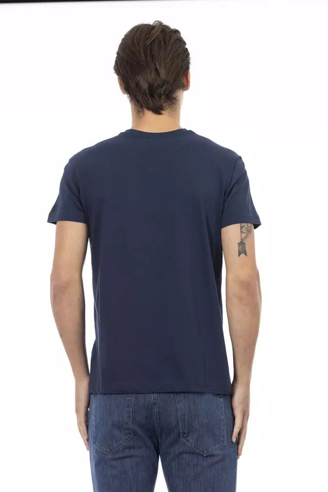 Trussardi Action V-Neck Cotton Blend Casual Tee