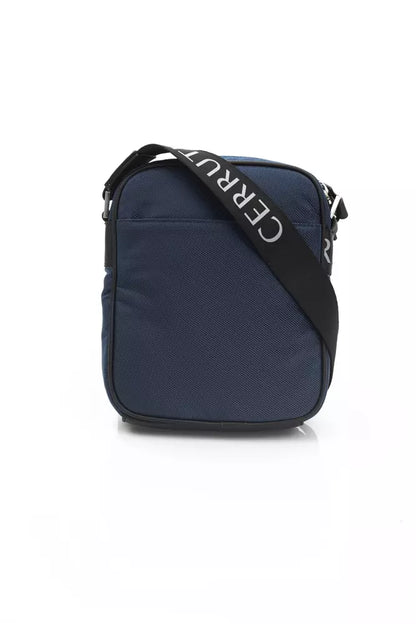 Cerruti 1881 Elegant Blue Nylon-Leather Crossbody Handbag