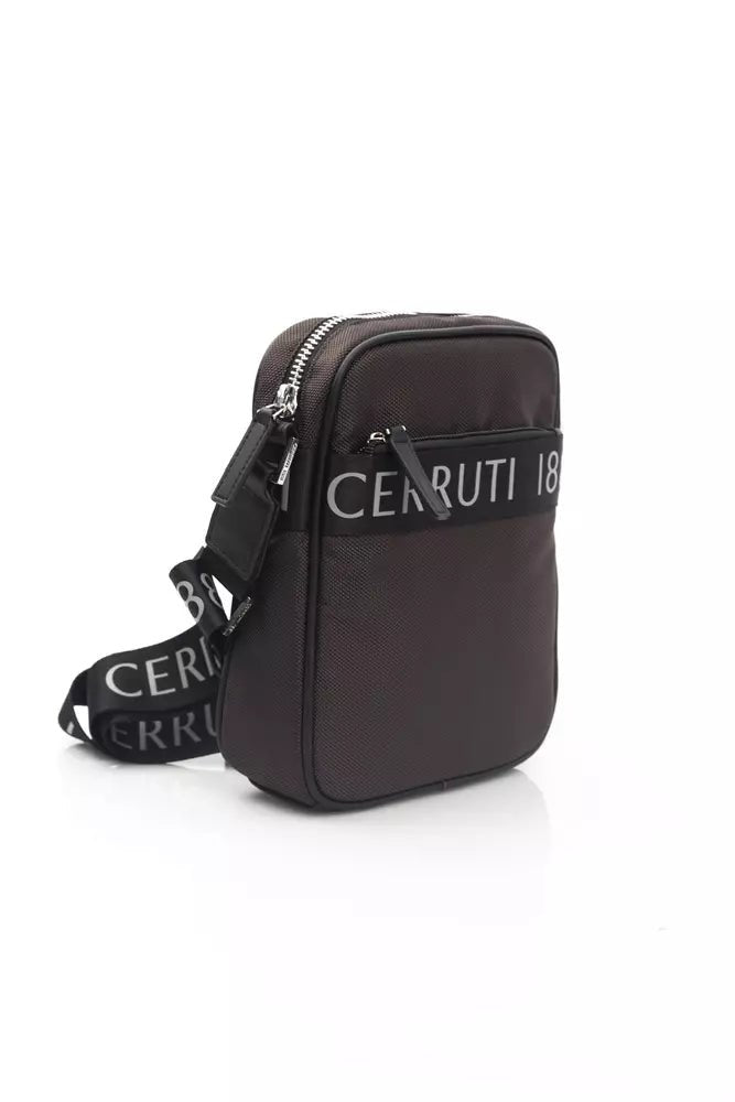 Cerruti 1881 Elegant Brown Crossbody Handbag with Zip Detail