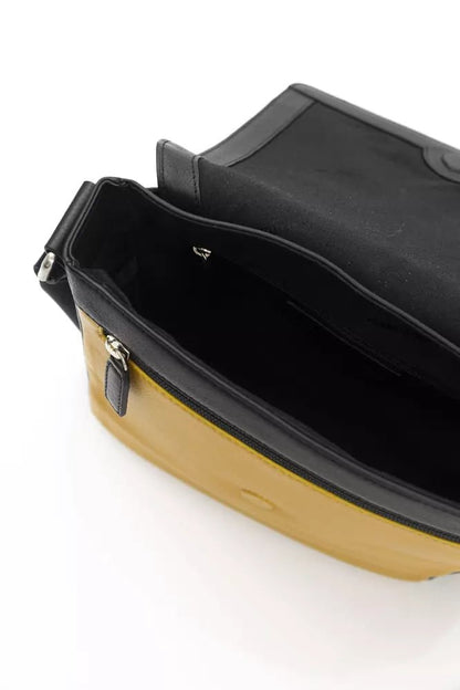 Cerruti 1881 Chic Yellow Leather Crossbody with Magnetic Closure