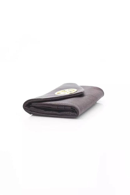 La Martina Elegant Black Leather Flap Wallet