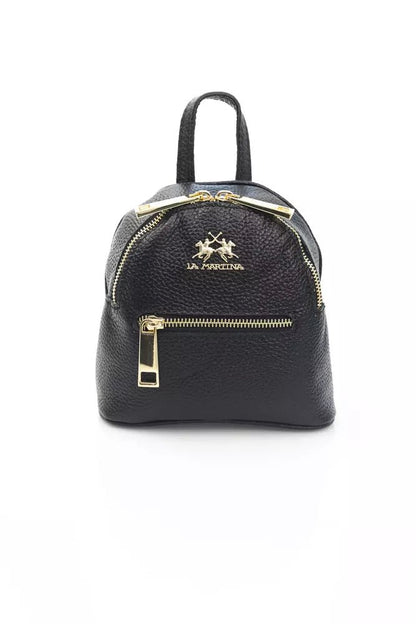 La Martina Elegant Leather Crossbody Bag with Front Pocket