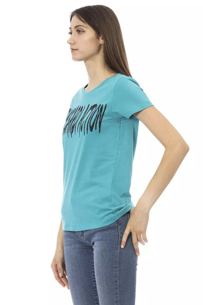 Trussardi Action Light Blue Cotton Tops & T-Shirt