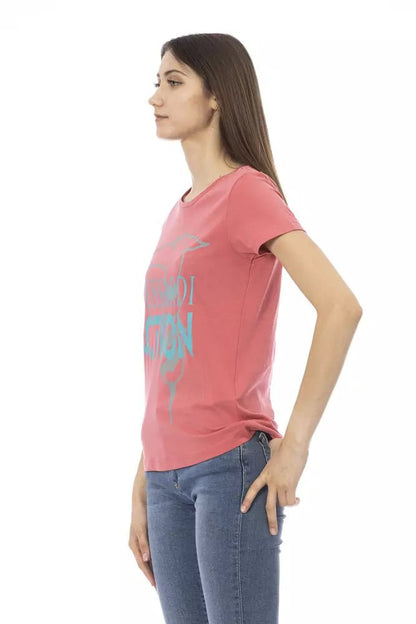 Trussardi Action Chic Pink Short Sleeve Round Neck T-shirt