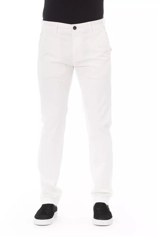 Baldinini Trend Elegant White Chino Trousers for Men