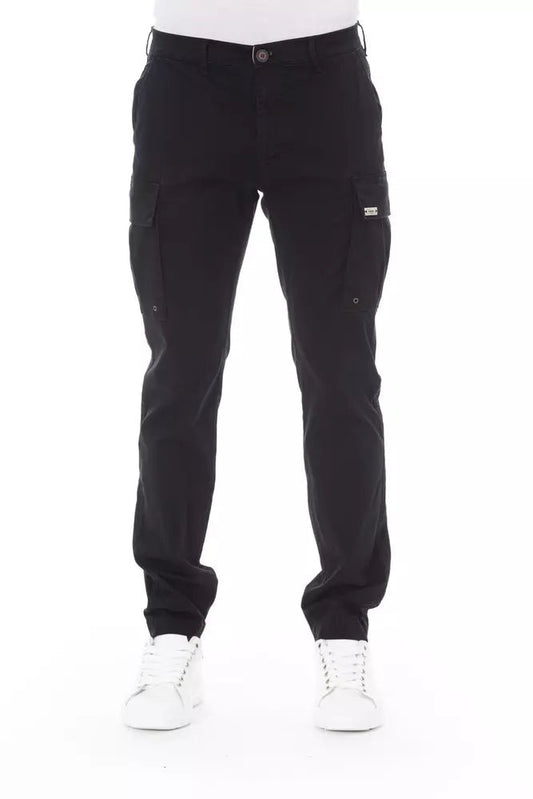 Baldinini Trend Sleek Black Cargo Trousers - Stretch Cotton Blend