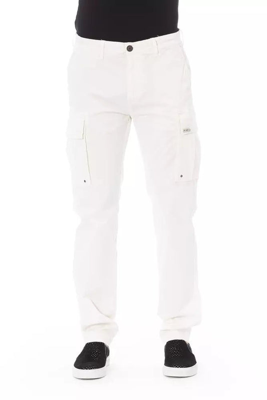 Baldinini Trend Chic White Cargo Trousers - Tailored Fit & Stretch