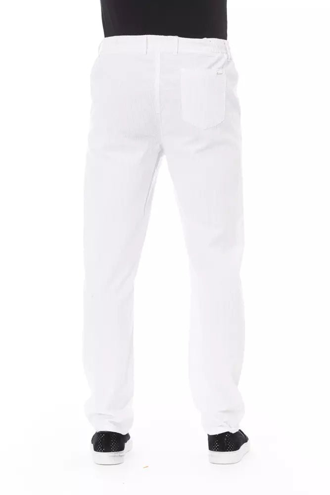 Baldinini Trend Elegant White Cotton Chino Trousers
