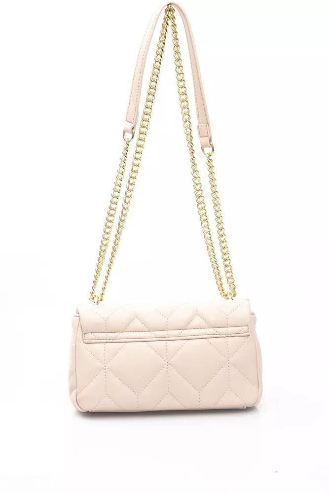 Baldinini Trend Chic Pink Shoulder Bag with Golden Accents