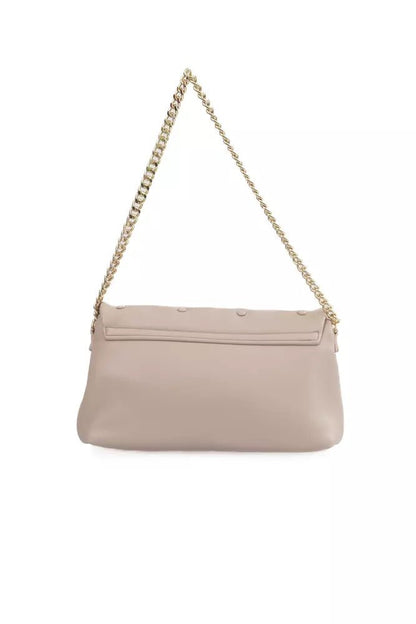 Baldinini Trend Chic Pink Leather Shoulder Bag with Golden Accents