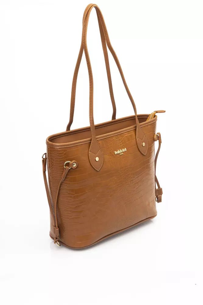 Baldinini Trend Chic Golden Detail Brown Shoulder Bag