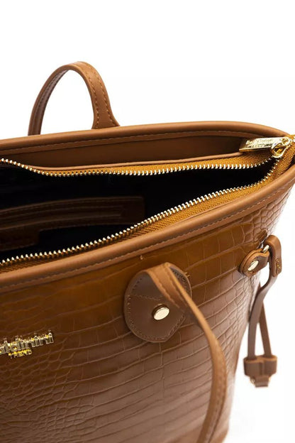 Baldinini Trend Chic Golden Detail Brown Shoulder Bag