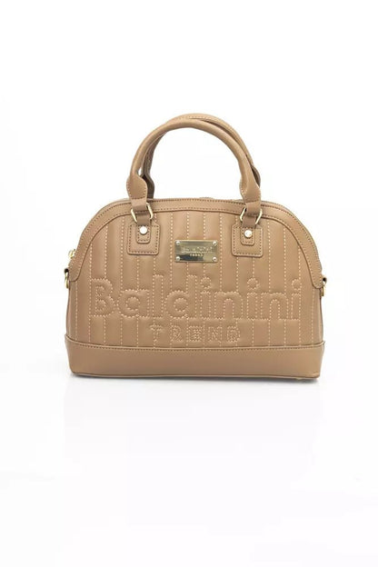 Baldinini Trend Elegant Beige Shoulder Bag with Golden Accents