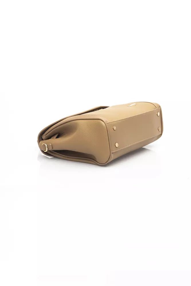 Baldinini Trend Elegant Beige Shoulder Bag with Golden Details