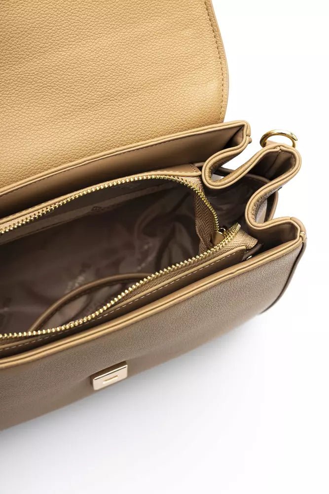 Baldinini Trend Elegant Beige Shoulder Bag with Golden Details