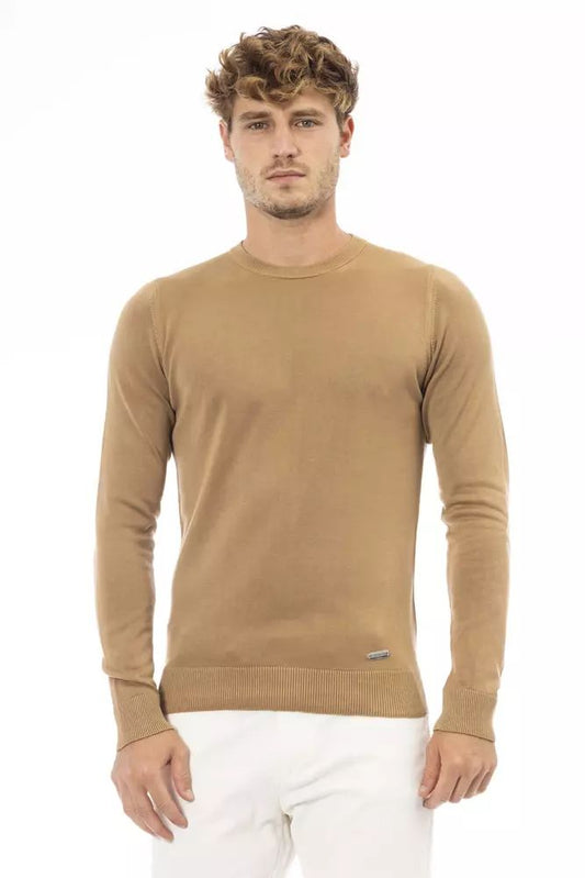 Baldinini Trend Beige Modal-Cashmere Crew Neck Sweater