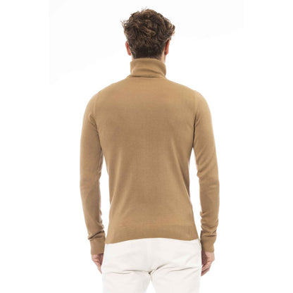 Baldinini Trend Beige Modal-Cashmere Turtleneck Sweater