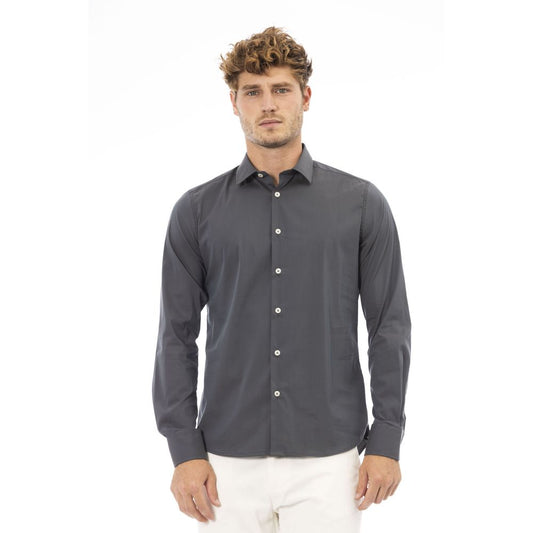 Baldinini Trend Chic Gray Italian Collar Men's Shirt