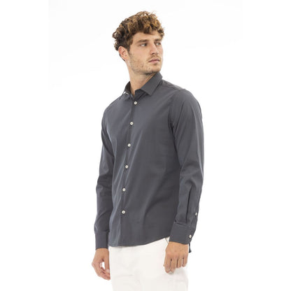 Baldinini Trend Chic Gray Italian Collar Men's Shirt