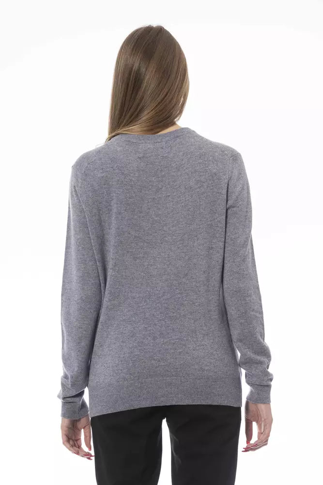 Baldinini Trend Chic V-Neck Cashmere Blend Sweater