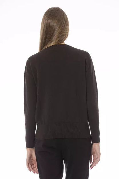 Baldinini Trend Chic Crew Neck Wool-Cashmere Blend Sweater