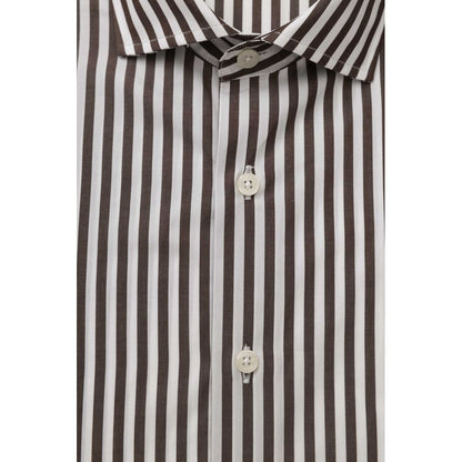 Bagutta Elegant Brown French Collar Shirt - Medium Fit