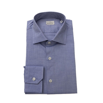 Bagutta Elegant Light Blue Cotton Shirt with French Collar