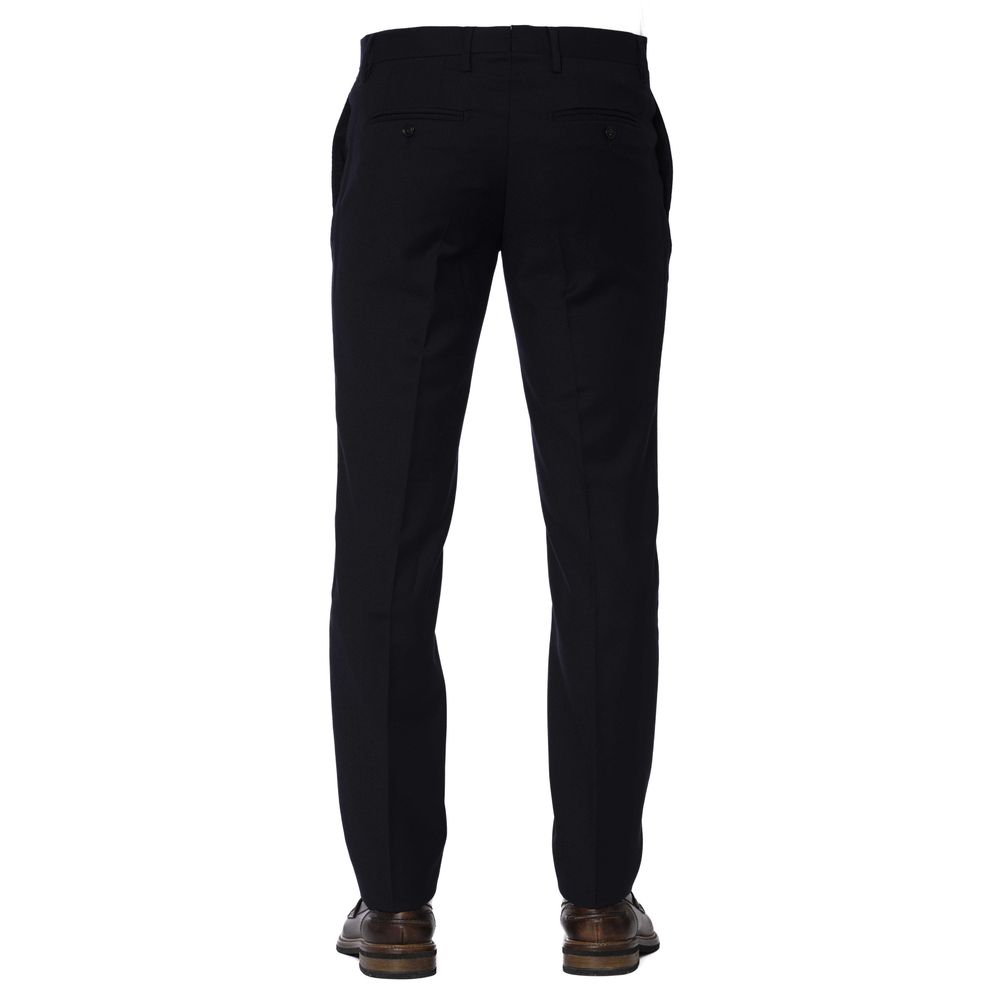 Trussardi Chic Blue Polyester Trousers for Men