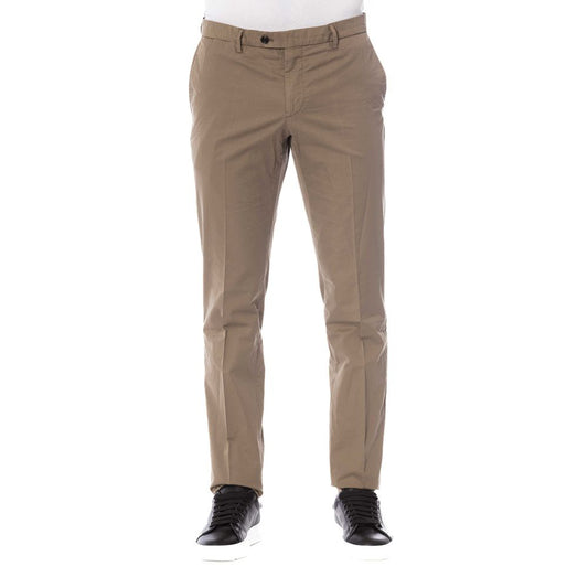 Trussardi Elegant Cotton Trousers in Classic Brown