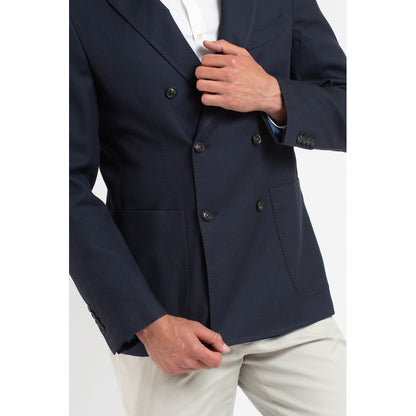 Trussardi Elegant Blue Virgin Wool Two-Button Blazer