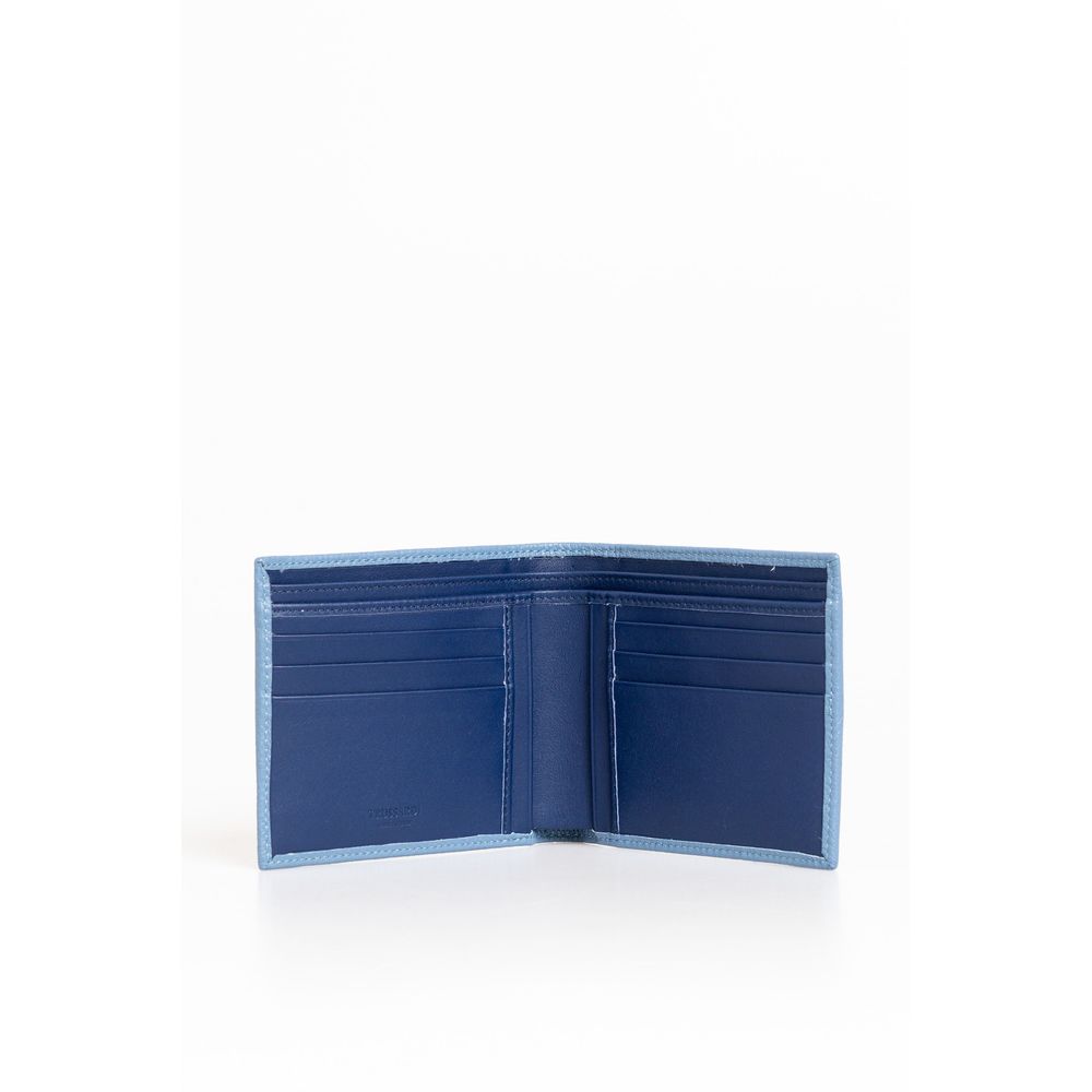 Trussardi Elegant Light Blue Leather Wallet
