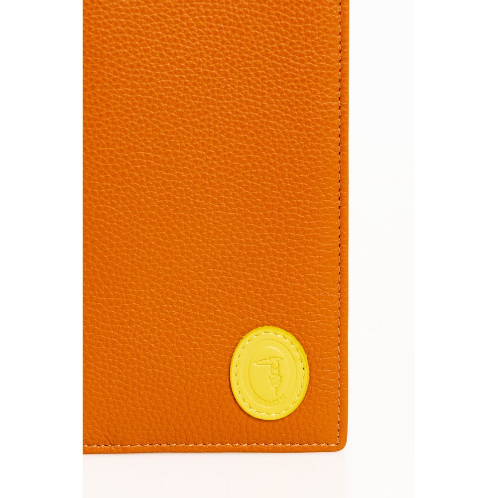 Trussardi Elegant Leather Bifold Wallet in Rich Brown