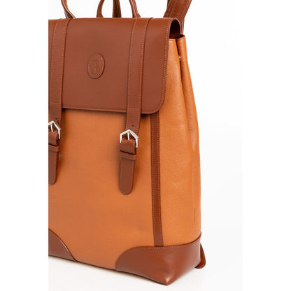 Trussardi Elegant Brown Leather Backpack for Men