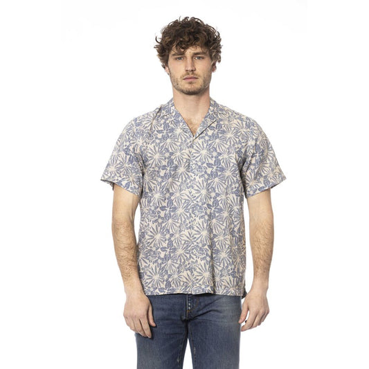 Distretto12 Beige Cotton-Linen Summer Shirt