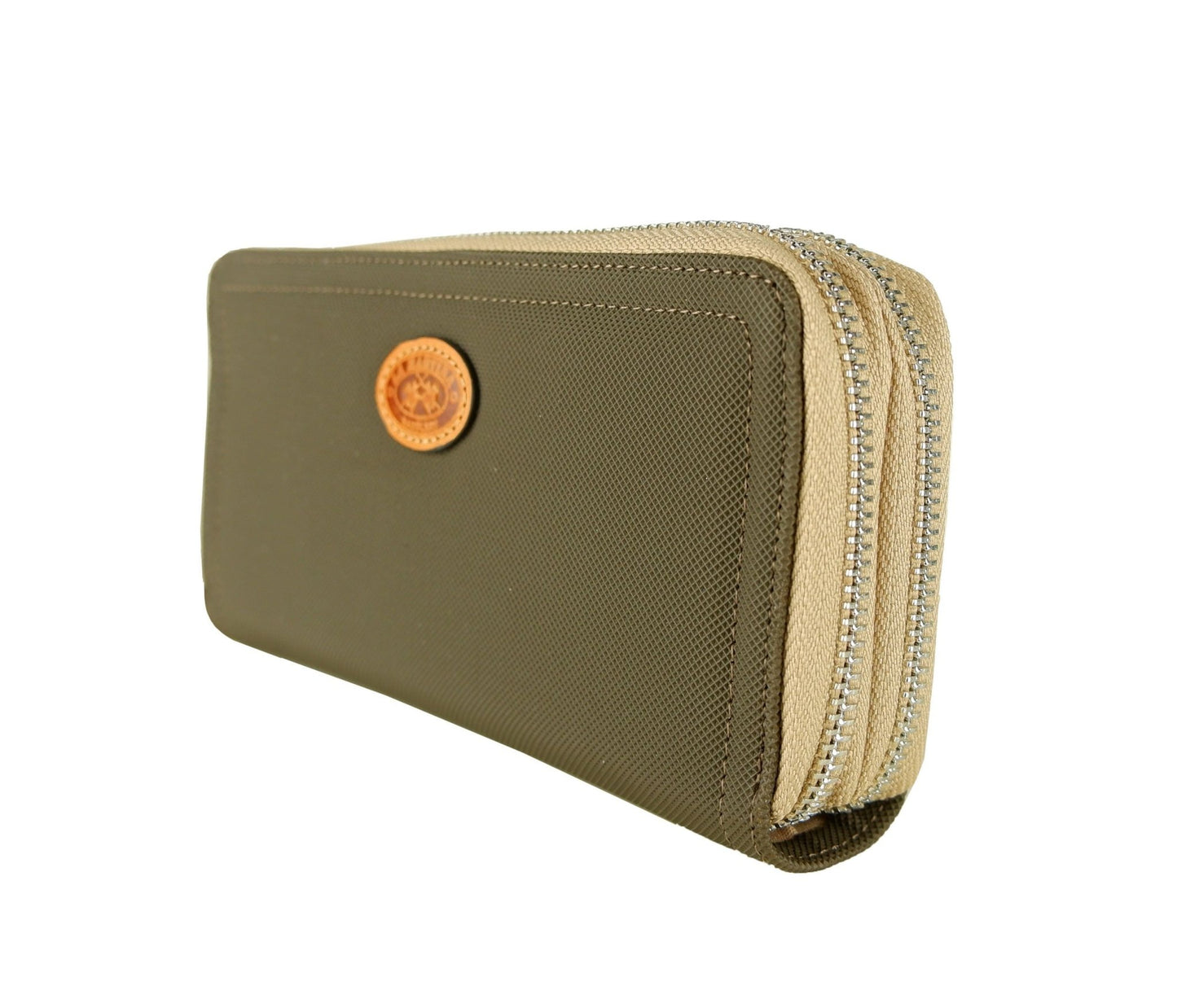 La Martina Chic Kaky Double Zip Wallet with Leather Accents