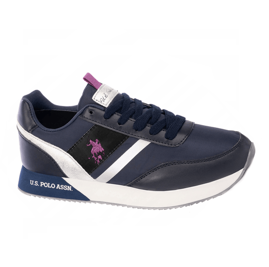 U.S. POLO ASSN. Eco Chic Blue Sneakers with Metallic Accents