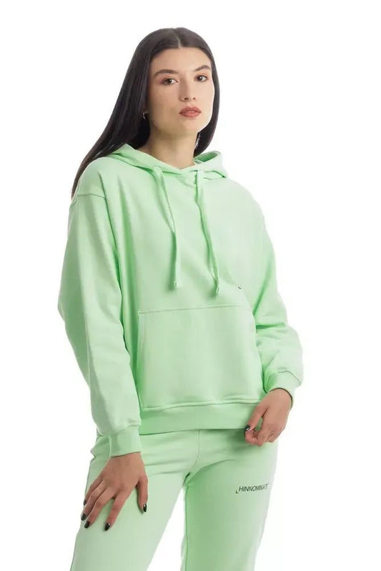 Hinnominate Chic Green Cotton Hooded Sweatshirt