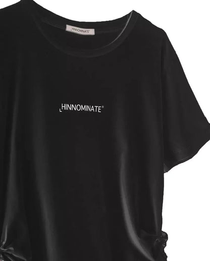 Hinnominate Gathered Jersey Tee with Dangling Laces