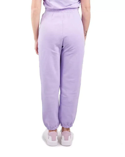Hinnominate Elegant Purple Fleece Trousers - High Waisted Design