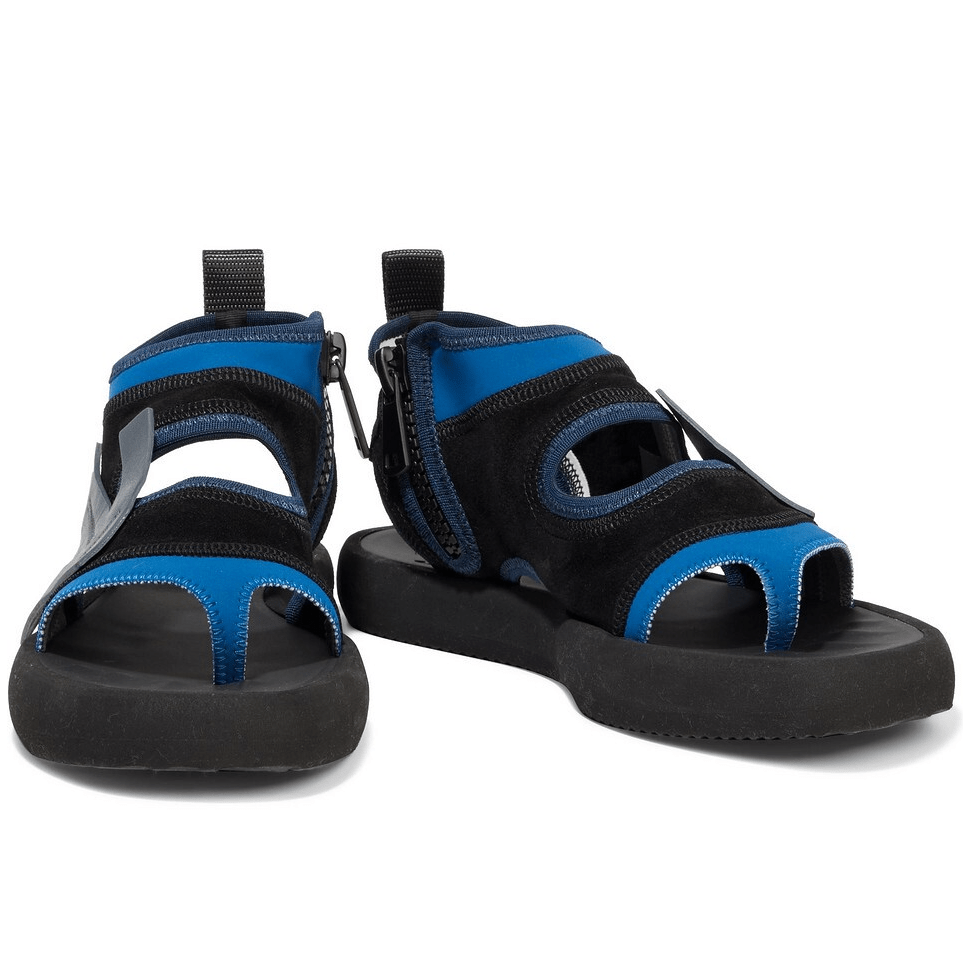 Off-White Chic Neoprene and Suede Sandals - Summery Blue