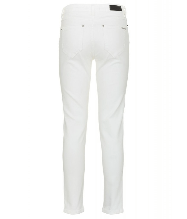 Imperfect Elegant High-Waist Slim-Leg White Trousers