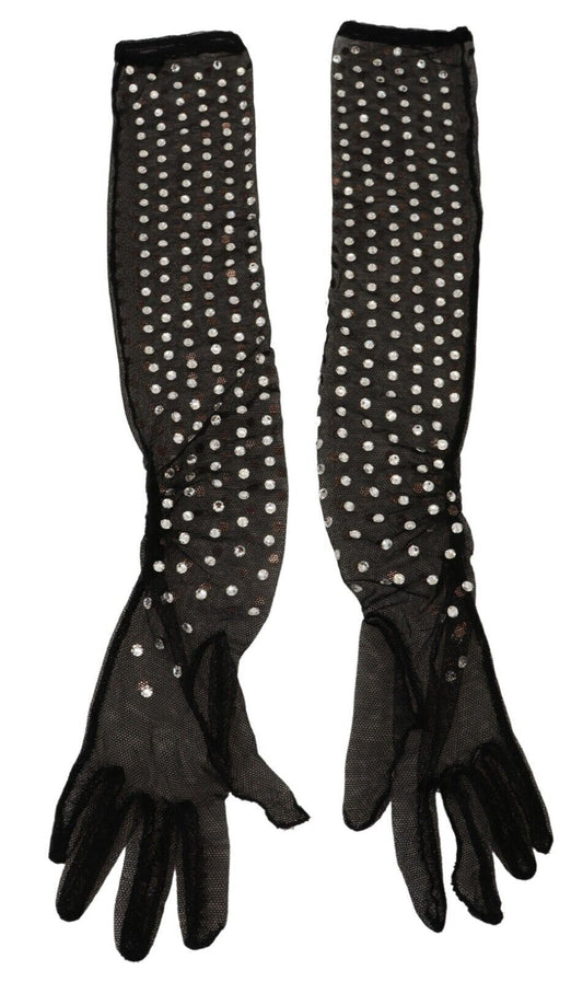 Dolce & Gabbana Elegant Elbow Length Black Gloves