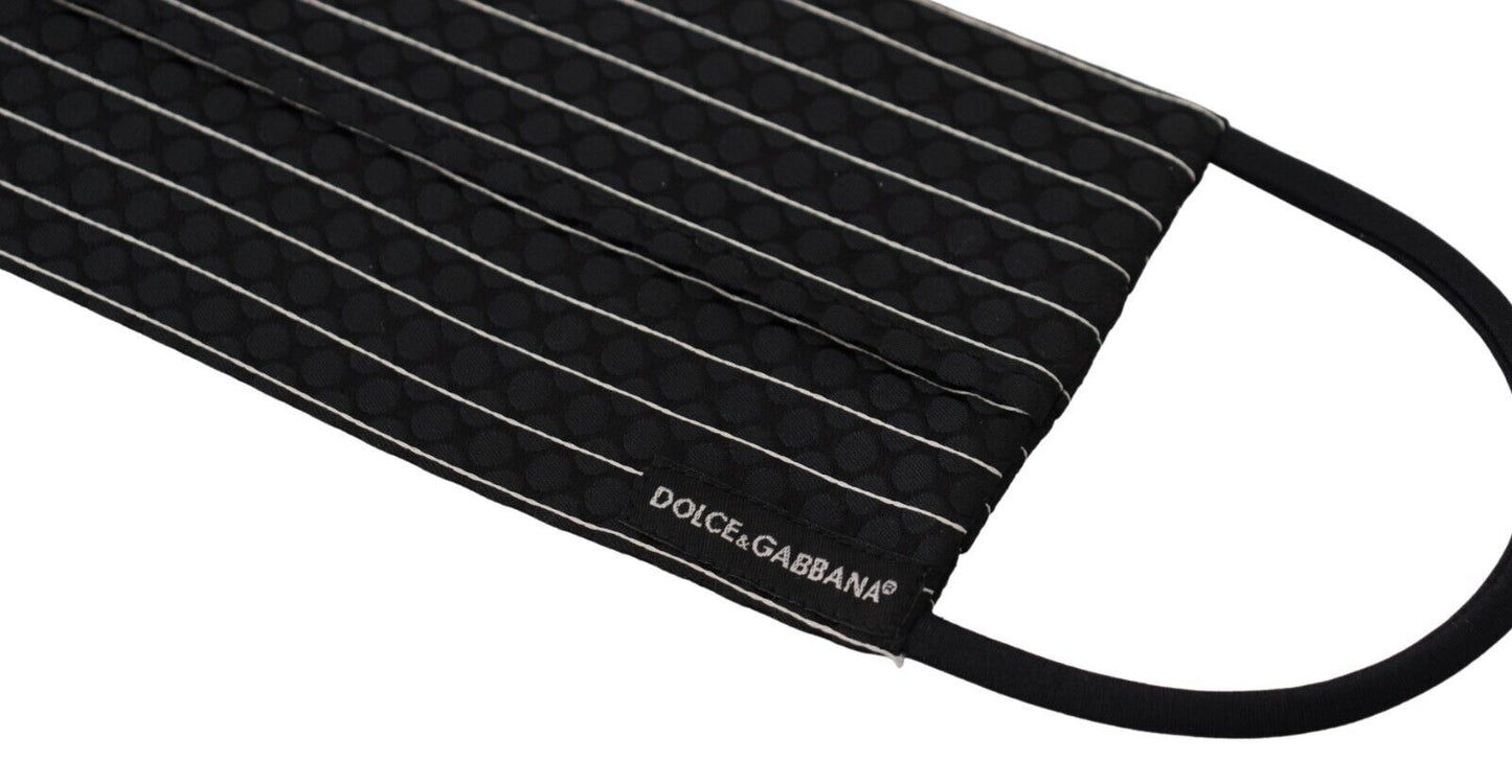 Dolce & Gabbana Black White Stripes Elastic Ear Strap One Size Face Mask