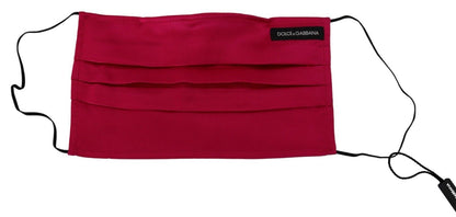Dolce & Gabbana Red Cotton Pleated Elastic Ear Strap One Size Face Mask