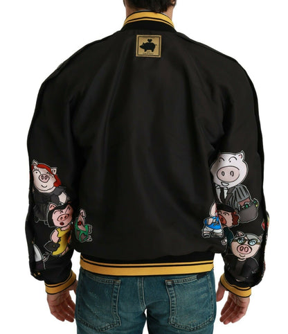 Dolce & Gabbana Multicolor Motive Bomber Style Jacket