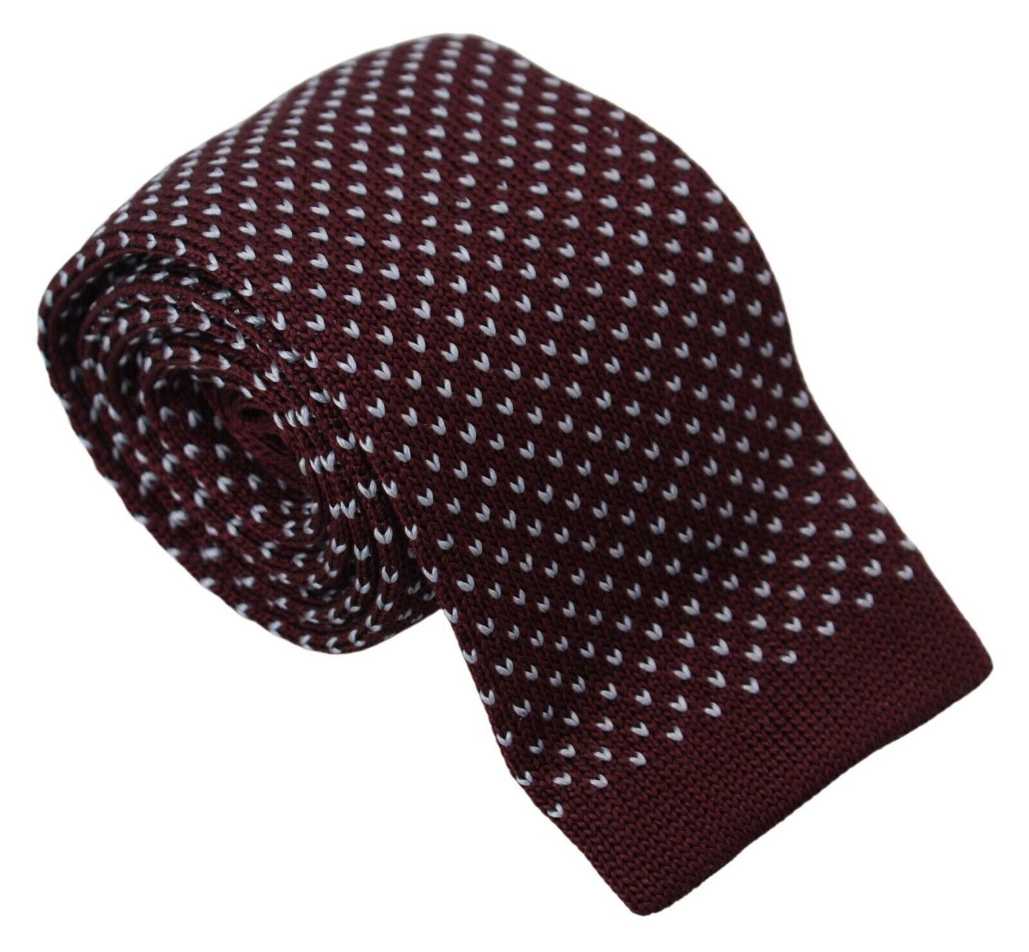 Lanvin Bordeaux Dotted Classic Necktie Adjustable Men Silk Tie